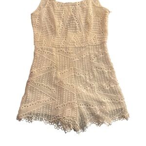 Sugarlips Ivory Lace Accent Romper